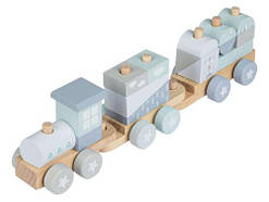 Дерев'яний потяг розвиваюча іграшка сортер веселий експрес блакитний Playtive