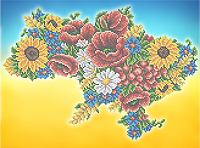 Схема для вышивки бисером Украина в цветах Цена указана без бисера