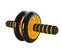 Ролик для пресса (Power Roller) Profi MS 0872+ коврик, двойной, Ø 16 см, ПВХ, разн. цвета желтый