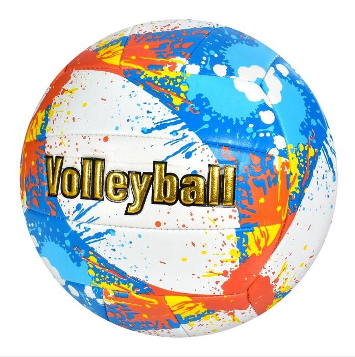 М'яч волейбольний Volleyball Print, зшитий, PU, різний. кольору синій принт