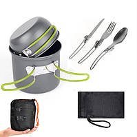 Cooking Set DS-101 Набір посуду похідний зі столовими приладами