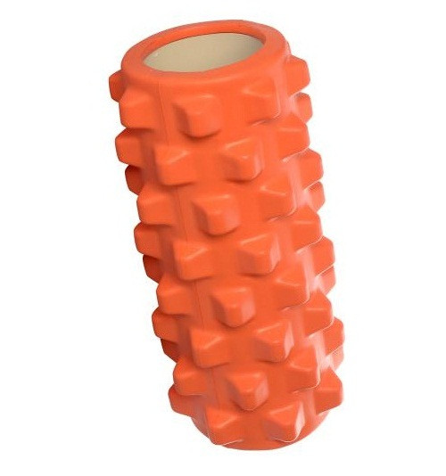 Массажный ролик (роллер, валик) для йоги MS 0857-9, 32.5*13.5 см, оранжевый - фото 1 - id-p1764503013