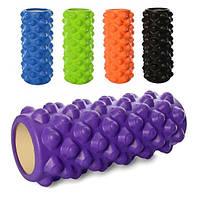 Массажный ролик (роллер, валик) для йоги MS 0857-5, 33*14 см, разн. цвета
