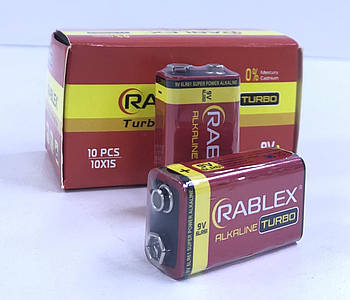 Rablex 6LR61/9V/1604 Turbo (Крона) 1шт SHRINK (1/10/300)