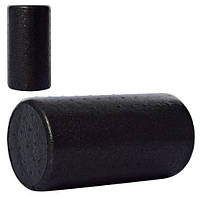Массажный ролик (роллер, валик) для йоги, MS 3330-1, гладкий, 30*15см, чёрный