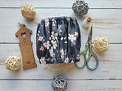 Чохол для квадратних п'ялець Nurge №3 (195*220 мм) Квіти антрацит