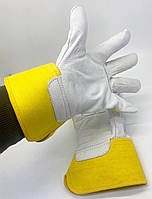 Перчатки рабочие кожаные, перчатки спилок + х/б, перчатки крага спилок