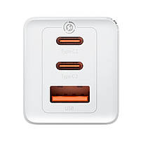 Мережевий зарядний пристрій Baseus 65W GaN5 Pro та кабель Type C to Type C PD 100W White (CCGP120202), фото 5
