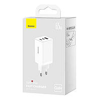 Мережевий зарядний пристрій Baseus 65W GaN5 Pro та кабель Type C to Type C PD 100W White (CCGP120202), фото 11