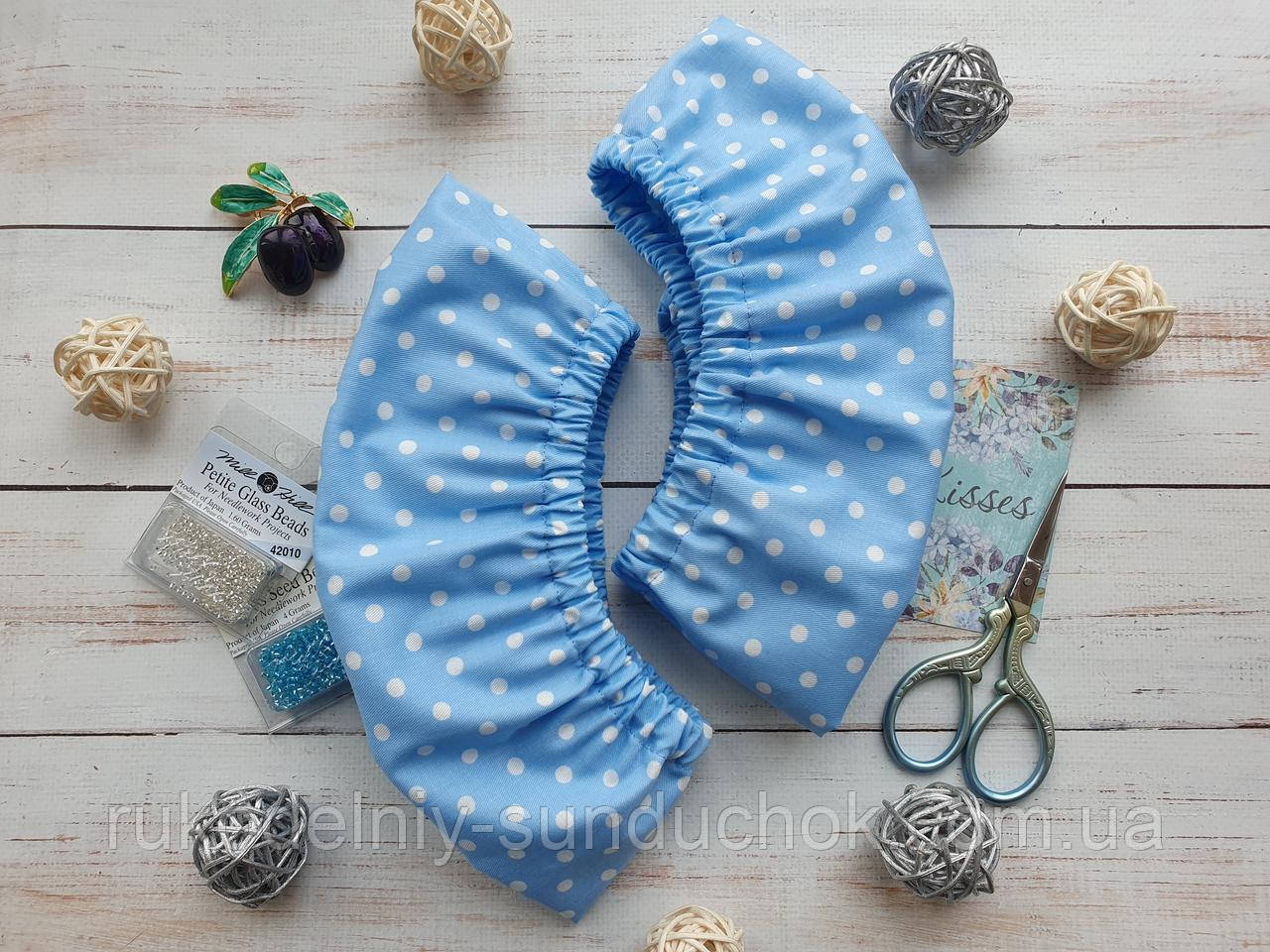 Чохол-захист на раму ТМ "Арабеска" шириною 24 см Горох на блакитному, фото 1