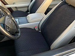 Накидки на сидіння з алькантари (штучної замші), Чорні. Преміум. Повний комплект