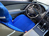 Накидки на сидіння з алькантари Lux (штучної замші), Синій, сині стільники. Преміум +. 2 передніх, фото 4