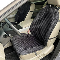 Накидки на сидіння з алькантари Lux ПАЙКА, Чорні стільники, Преміум+, Передній комплект