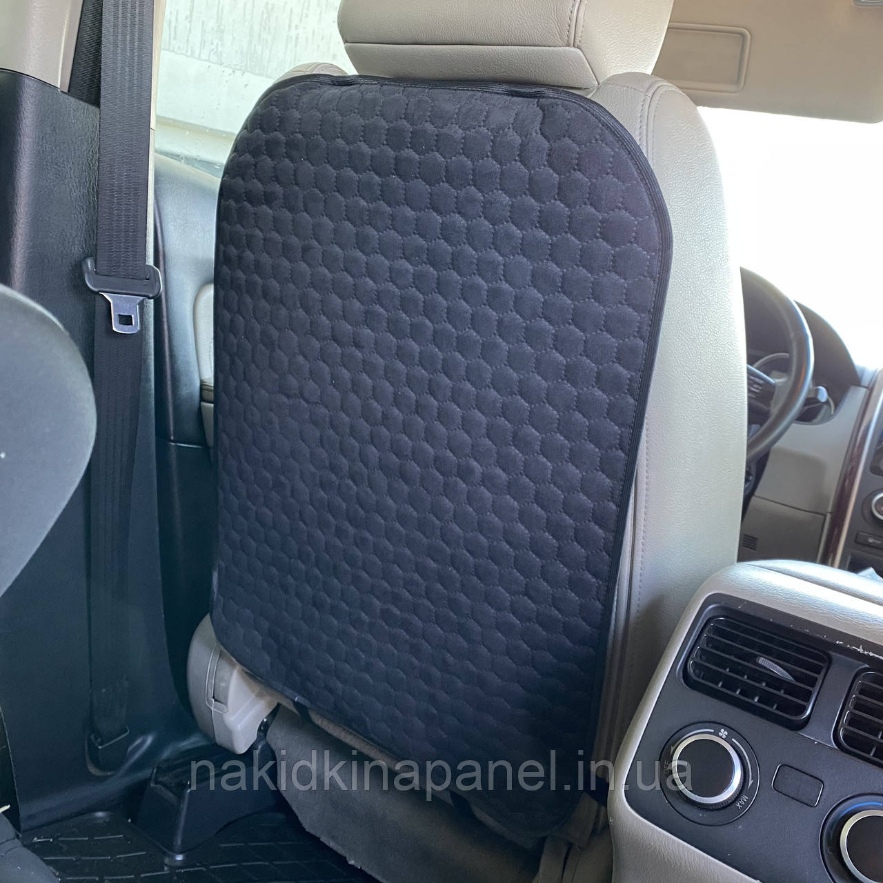 Накидка на спинку переднього сидіння з алькантари, Стільники, Чорні, фото 1