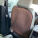 Накидка на спинку переднього сидіння з алькантари, Стільники, Коричневі, фото 2