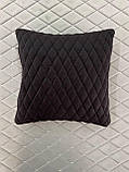 Автоподушка з Алькантари Lux (штучної замші). Чорний, чорний ромб, 1 шт (28х28 см.), фото 2