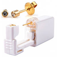 Одноразовая система для прокола уха, пистолет для пирсинга и сережка, золотая с маленьким камушком, HS00087