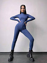 Жіночий стильний трикотажний комбінезон із високим горлом Db4233, фото 5