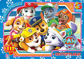 PW0851 Пазли ТМ "G-Toys" із серії "Paw Patrol" (Щенячий патруль), 117 ел.