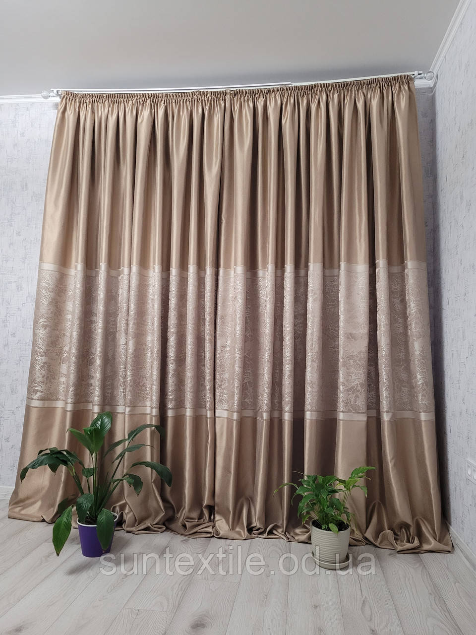 Штори сатин жаккард мармурові, фото 1