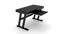 Компьютерный стол Сонома black+ каркас сталь столешница стекло черный глянец 1300х600х750 мм (БЦ-Стол ТМ)
