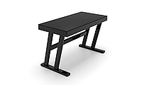 Компьютерный стол Сонома black каркас сталь столешница стекло черный глянец 1300х600х750 мм (БЦ-Стол ТМ)