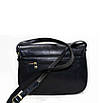 Міська жіноча сумка з натуральної телячої шкіри стильна 28×22×9 см чорна, фото 2