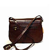 Модна сумка для жінок з натуральної телячої шкіри повсякденна 28×22×9 см руда, фото 5