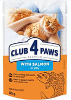 Консерви для кішок Club 4 Paws Premium з лососем в желе 85г