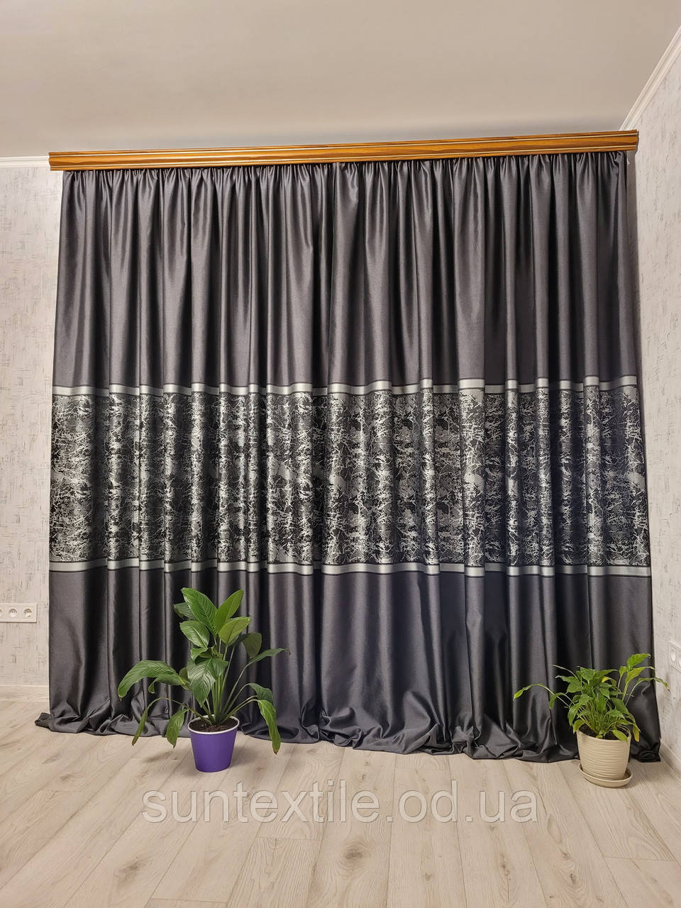 Штори сатин жаккард мармурові, фото 1