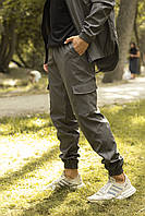 Штаны серые мужские Softshell с манжетами весна-осень ,Удобные мужские брюки-карго серые софтшелл