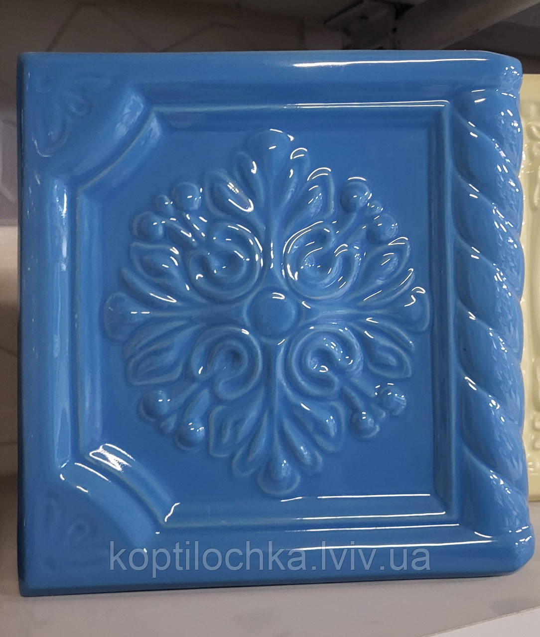 Кахель (ізразець) Квітка блакитний