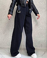 Очень стильные женские джинсы "палаццо" , качественные модные джынсы турецкого производства Черный