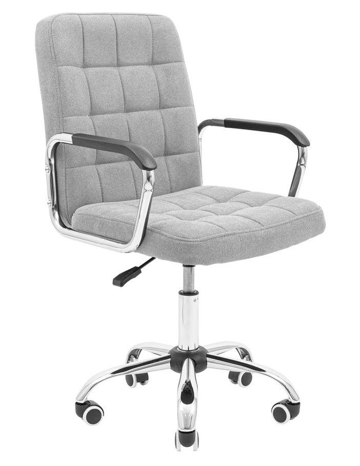 Крісло офісне комп'ютерне з підлокітниками Брукс сіра хрестовина тканина Хром Richman, фото 1