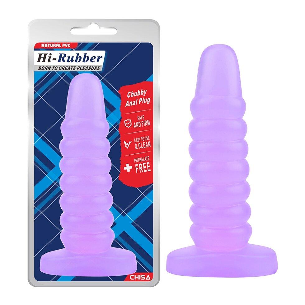 Велика анальна штекер Chisa Hi-Rubber Chubby Anal Plug Фіолетовий