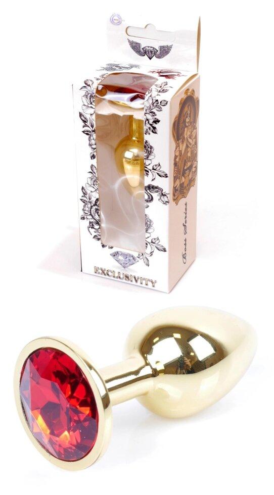 Серія Anal Plug Boss - Ювелірна золота пробка Red S, BS6400019