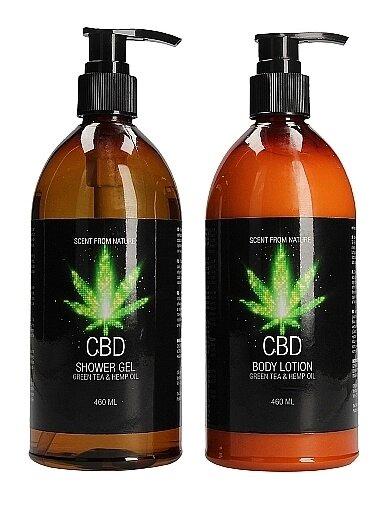 Комплект догляду за розкішним доглядом CBD - зелений чай та конопляний масло (2 суб'єкти)