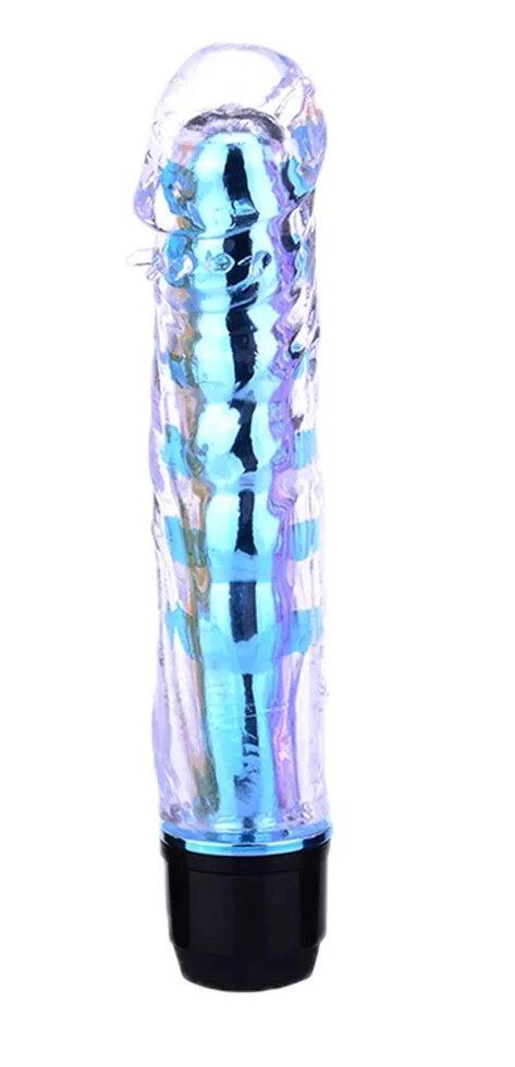 Вібраний вібратор Xese Cristal Blue (довжина 17,5 см, діаметр 3,5 см), GSV-04 синій