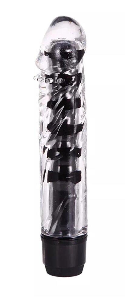 Вібраний вібратор Xese Cristal Black (довжина 17,5 см, діаметр 3,5 см), GSV-04 Чорний