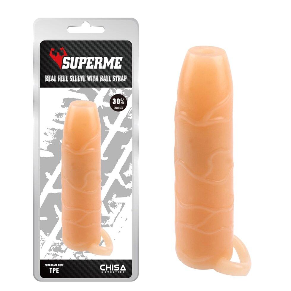 Реалістична насадка для члена з ремінцем Chisa Superme Real Feel