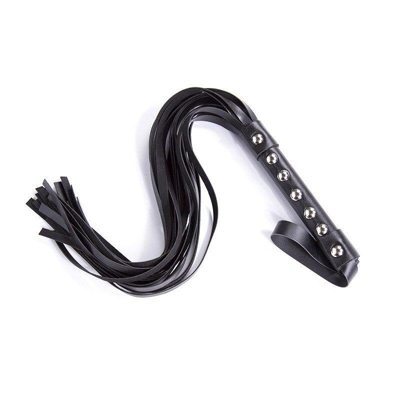 Flogger з шипами Чорний ds фетиш, шипований флогер Чорний