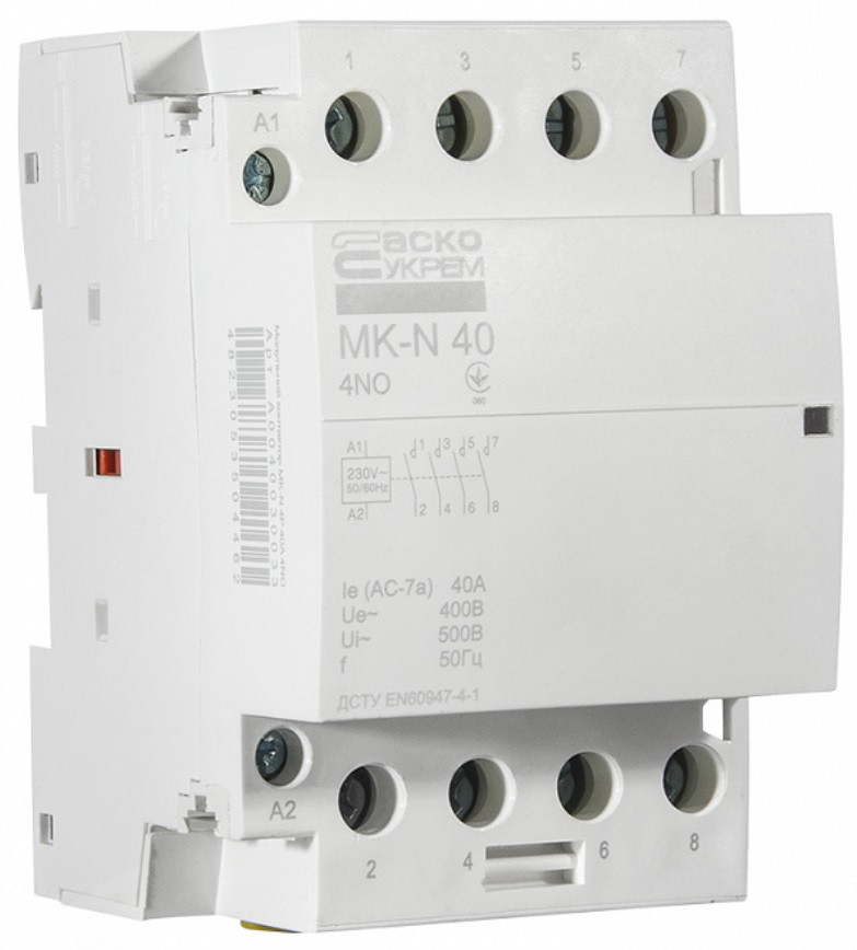 Модульний контактор MK-N 4P 40A 4NO 220V