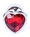 Серія Anal Plug Boss - ювелірні вироби Silver Heart Plug Red S, BS6400046, фото 9