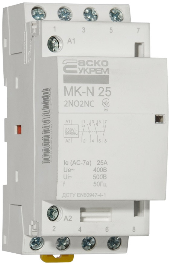 Модульний контактор MK-N 4P 25A 2NO2NC 220V
