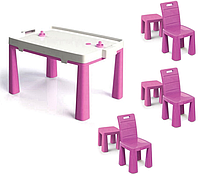 Набор столик + 3 стульчика розовый ТМ DOLONI