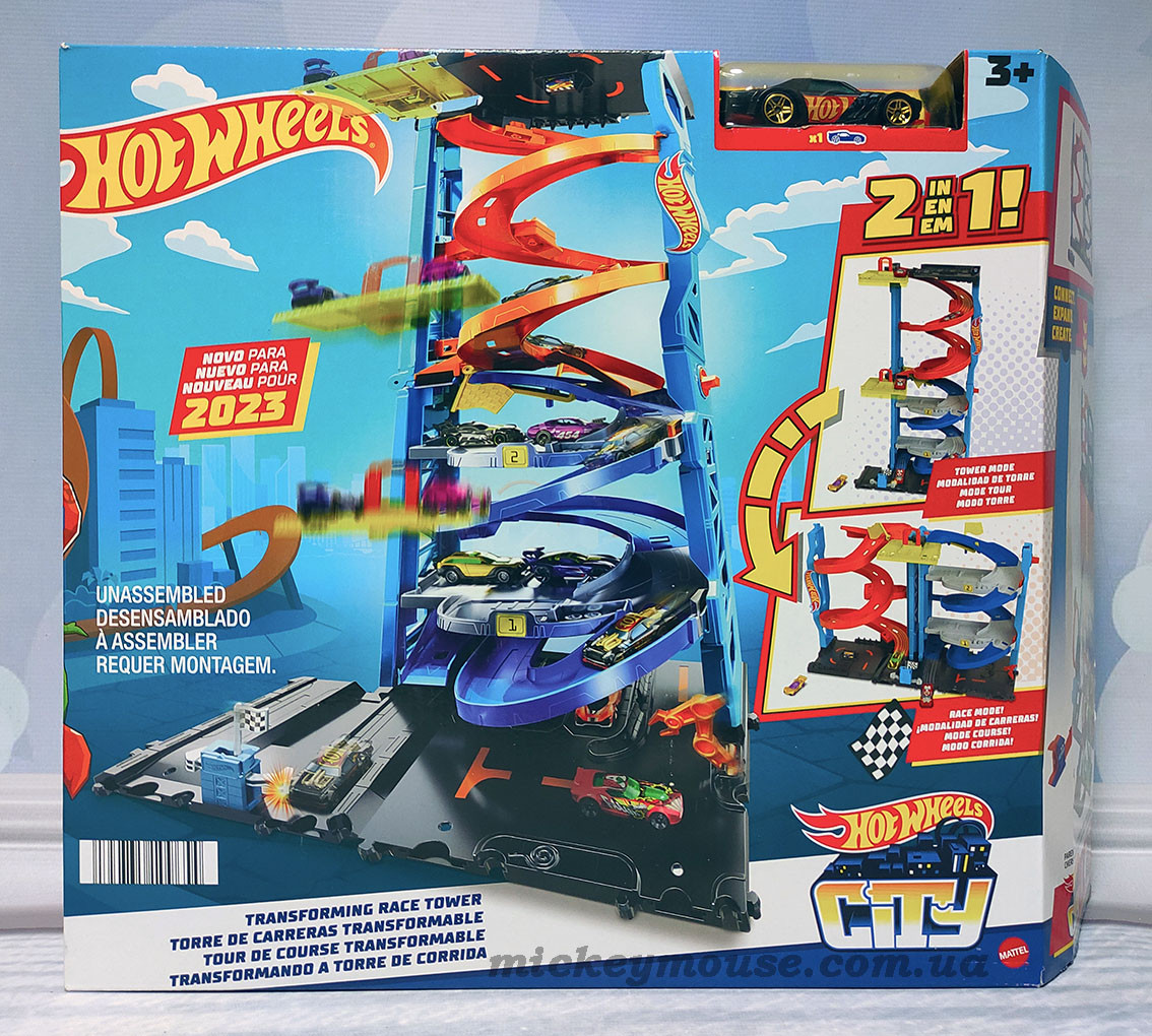 Трек Хот Вілс Гоночна вежа 2-в-1 Hot Wheels City Track Set Race Tower HKX43