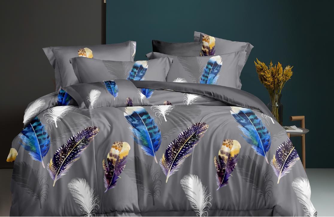 Півтораспальний постільний комплект - Сапсан сірий