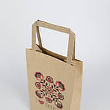 Подарунковий Пакет української тематики 150*90*240 Крафт пакет з українським орнаментом, фото 3