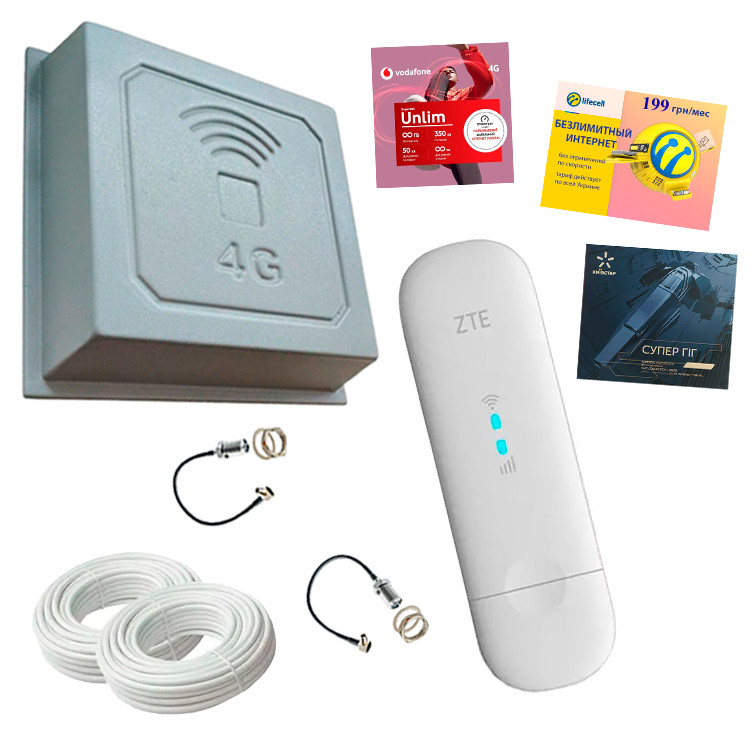 4G Wi-Fi комплект "Всечастоний - компактний" (модем ZTE MF 79 + антена 4G квадрат)