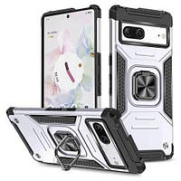 Протиударний чохол із підставкою для Pixel 7 сріблястий захисний бампер
